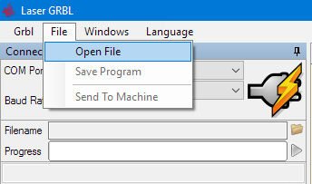 Open / load file flow in LaserGRBL (official docs).