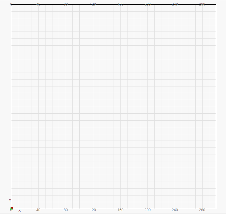 LightBurn Workspace / Edit Window — the machine bed grid from the official UI tour.